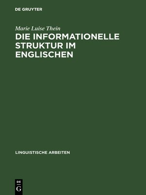 cover image of Die informationelle Struktur im Englischen